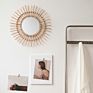 Natural round Antique Furniture Rattan Wall Mirror Decorative Sun Shaped Mirror Glass for Bathroom