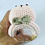 Natural Wooden Baby Ring Toys Crochet Infant Teething Handmade Animal Bear Rattle