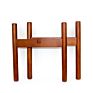 Natural Wooden Plant Stand with Walnut Stained Color Beech Wooden Planter 8" Inch excluding White Ceramic Pot
