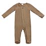 Newborn Baby Autumn Clothes Ribbed Footie Rompers Infant Rib Footie with Mitten & Zipper