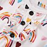 Newborn Infant Pijamas Toddler Boy Girl Print Rainbow Button up Ribbed Cotton Tie Knotted Baby Sleeping Gown with Headband