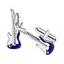 Newest Blue White Enamel Guitar Model Shaped Cufflinks for Mens