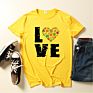 Newest Design Casual Love Letter Printing 4Xl plus Size T-Shirt Short Sleeve O-Neck Loose Women's T-Shirt