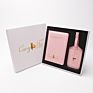 Newest Design Make Your Own Logo Pu Leather Pink Passport Holder and Pink Luggage Tag Gift Set
