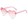 Newest Gradient Rimless Cartoons Love Heart Shape Kids Boy Sunglasses Girls Manufacture for Uv Sun Glasses