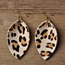Newest Vintage Leather Jewelry Accept Small Order Leopard Leather Earrings Stocks Selling Colorful Earrings