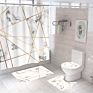 Nice fashion bathroom printed 4 pieces bathroom curtain set
