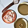 Nordic Brass Circular Tray Top Storage Plate Simple Design Jewelry Tray Table Decoration