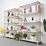 Nordic Living Room Iron Screen Floor Standing Gold Loft Art Creative Iron Multi Layer Bookshelf
