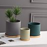 Nordic Modern Glazed Decorative with Tray Flower Ceramic Pots for Indoor Plants