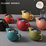 Nordic Simple Style Matte Glaze Design Include Tea Strainer Porcelain Tea Pot with Stainless Steel Cover