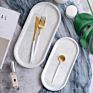 Nordic Western Food Plate Creative Marble Fish Plate Simple Melamine Frosted Oval Dish Dessert Plate
