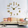 Novelty Modern Design Luxury Large Decorative Golden Wall Clock Diy 3D Mirror Home Decor