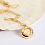 Nuoro French Retro Baroque Freshwater Small round Bead Female Gold Chain Button White Pearl Birthday Gift Design Necklace