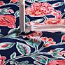 Oilproof Printed Blue Flower Outdoor Table Runner Printing Waterproof Zipper Table Runner
