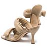 Open Toe Mules Leather Straps Sandals Kitten Heel Slipper Women Shoes