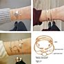 Open Watch Bracelet Set 5Pcs/Set Gold Chain Moon Leaf Crystal Geometry Women Charm Cuff Beach Jewelry Drop Shipping P