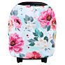 Organic Knit Stretchy Baby Nursing Cover for Breastfeeding, Multi Use 5 in 1 Floral Printing Car Seat Cover Baby Nursing//