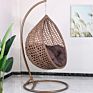 Outdoor Leisure Home Hotel Office Metal White Wicker Rattan Hanging Swing Chair