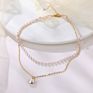 Pearl Choker Necklace Cute Double Layer Chain Jewelry for Women