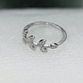 Personality Plant Platinum Plated Genuine Stone Jewelry Silver Crystal Zircon Olive Leaf Rings