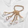 Personality Punk Ghost Hand Skull Bracelet Metal Finger Bracelet Men's Mechanical Ring Bracelet Adjustable Elastic Chain