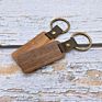 Genuine leather With Monogram Walnut KeyChain Father's Day Gift