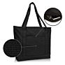 Personalized Logo Design Black Zipper Pouch Canvas Tote Bags