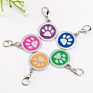 Personalized Paw Print round Pet Cat Dog Tag Pet Footprint Pendant Pawstrip Paw Name Tags