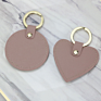 Pink Heart Shape Cute Pu Leather Keychain Key Rings Bag Charm for Women