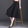 Plain Dyed Skirt for Women Korean Style Simple Pleated Skirt Mesh Chiffon Skirt