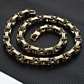 Plated Necklace Bracelet Chains Byzantine Jewelry Set and Black Manufacturers Dubai Stainless Steel for Mens 18K Gold