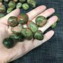 Polished 20-30Mm Crystals Healing Gemstone Natural Green Unakite Crystal Tumbled Stones for Home Decoration