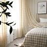 Polyester Cotton Fabric American Pastoral Style Handmade Crochet Curtains Living Room Bohemian Style Printed Curtain