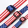Polyester Pet Collars American Flag Pattern Design Dog Collars