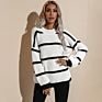 Popular Loose Sweater Causal Knitwear Striped Knitted Women Pullover