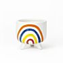 Porcelain Ceramic Hand Painted Rainbow Planter Pot with Legs