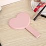 Portable Heart Handheld with Logo Small Customised Beauty Diy Makeup Mirror