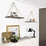 Premium Wood Swing Hanging Rope Wall Mounted Floating Shelves Plant Flower Pot Indoor Outdoor Decoration Simple Design