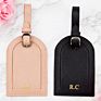 Printed Wedding Favor Logo Saffiano Travel Airline Suitcase Blank Personalized Name Tags Strap Pu Leather Luggage Tag