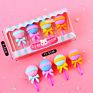 Promotion School Use Multiple Colors Cute Eraser Pink Kawaii Cake Eraser Set Pencil Eraser for School Students