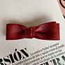 Pu Leather Bow Boutique Hair Barrettes Handmade Korean Style Hair Accessories Women Girls Hair Bows