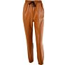 Pu Leather Women Harem Pants Casual High Waist Elastic Faux Leather Trousers for Women Autumn Pants Streetwear