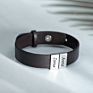 Punk Customizable Personalized Name Luxury Adjustable Buckle Mens Cow Wide Natural Wrap Genuine Leather Bracelet