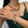Punk Jewelry Colorful Hip Hops Chain Necklace Rainbow Chunky Cuban Chain Necklace Bracelet for Women