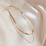 Punk Multi Layered Flat Blade Snake Link Chain Choker Necklace Simple Gold Color Collar Necklaces for Women Jewelry