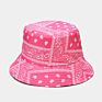 Pure Color Flower Pattern Sun-Proof Shady Bucket Cap