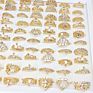 Pushi Rings Accessories Jewelry Gold Crown Rings for Girls Set Mix