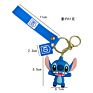 Pvc 3D Cartoon Cute Stitch Design Pendant Key Chain Soft Rubber Doll Key Rings with Car Bag Decoration Keychains Gift