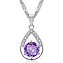 Qetesh Girl Jewelry Sets Cubic Zirconia Solitaire Tear Drop Necklace & Earring Set for Woman Bridesmaids Gift Present